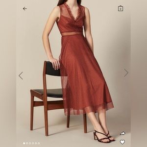 Sandro Embroidered Tulle Dress size 36